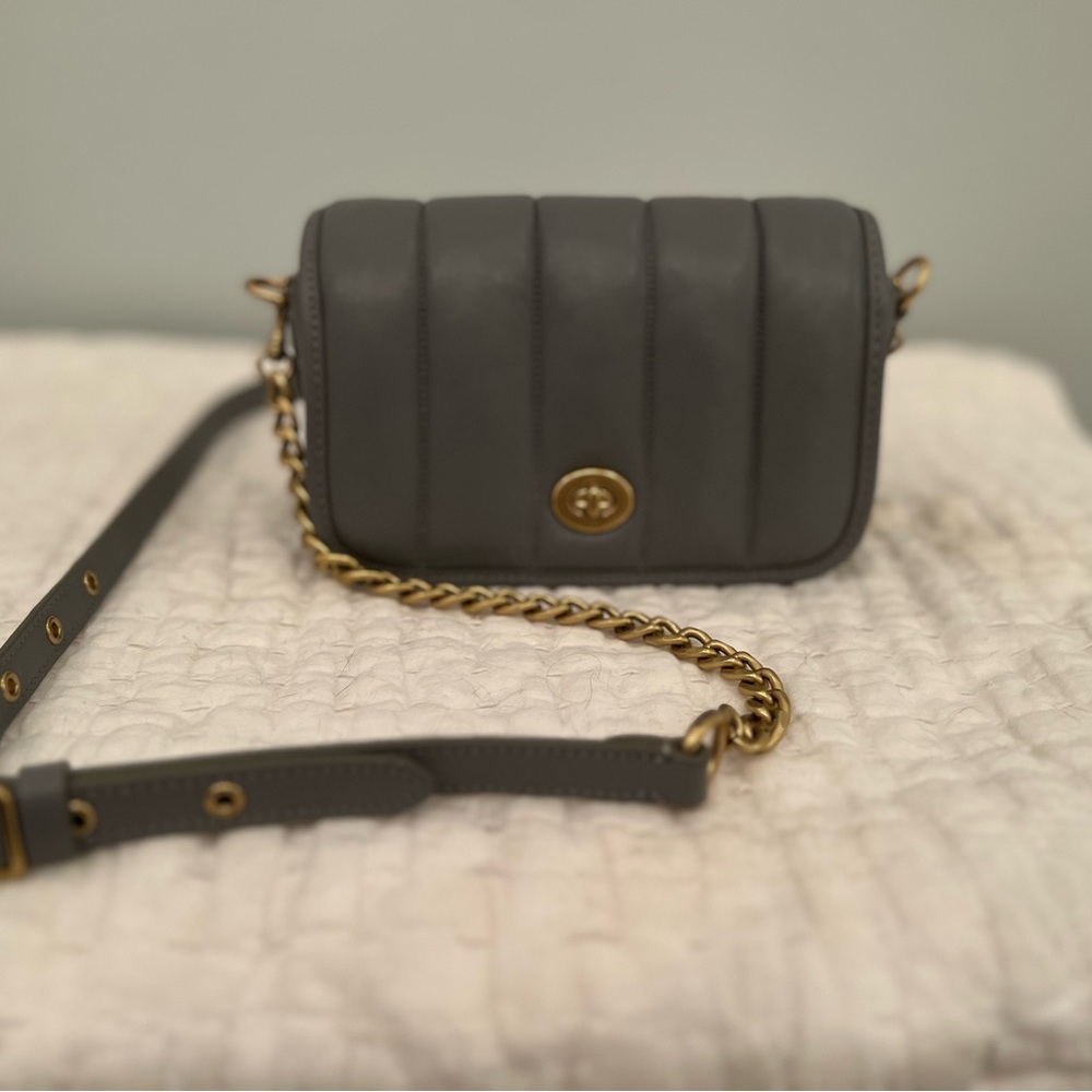 COACH bag leather gray